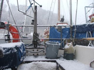 Wintering over, tied up to the Micalvi