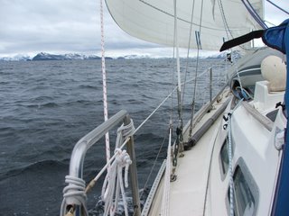 Reaching northwest, Strait of Magellan