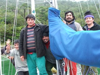 The crew of the Juan Antonio come visiting