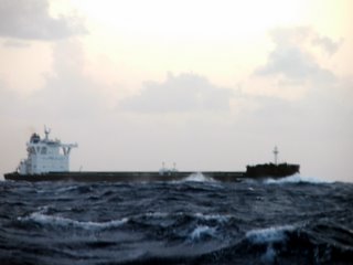 Bulk carrier in heavy weather