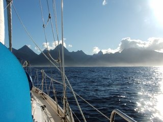 Approaching Tahiti's barrier reef