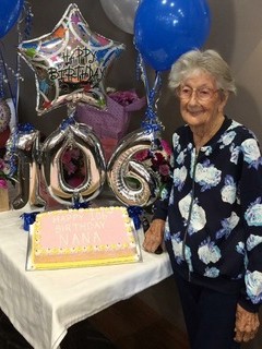 Eileen on her 106th birthday