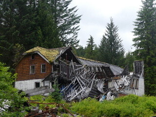 Ruined bunkhouse at Butedale