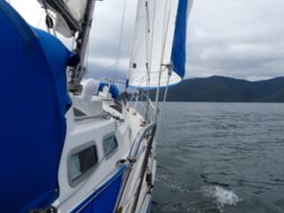Sailing to Ikeda Cove