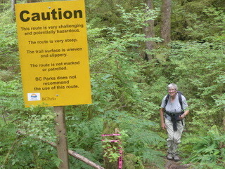 Warning for hike to old trapper's cabin