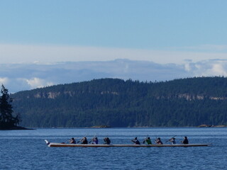 Canoe crew, Clam Bay, Penelakut Island