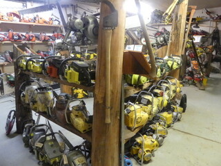 Collection of chainsaws