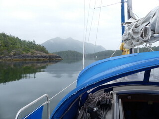 Entering Nuchalitz anchorage